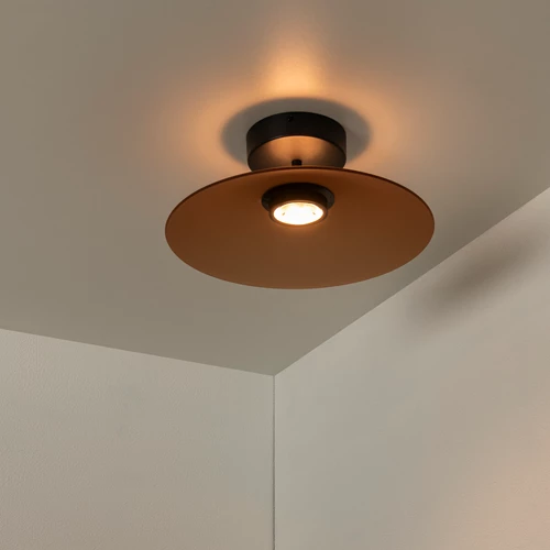 Lucide MENGA - Plafonnière - Ø 40 cm - LED Dimb. - 1x11W 2700K - Amber | Premium - sfeer 1